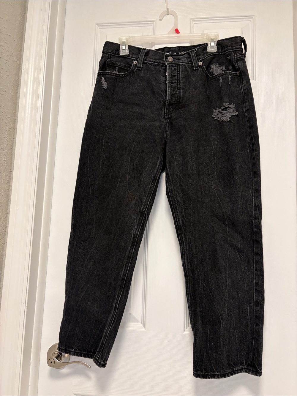Old Navy High-Rise Black Distressed Jeans